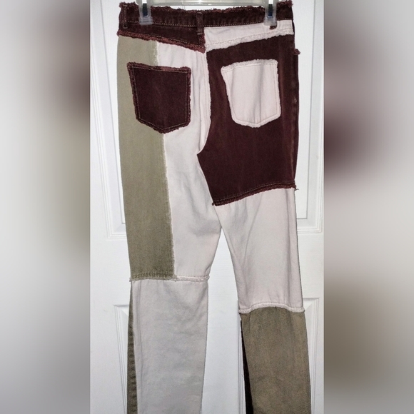 SHEIN High Rise  Raw Hem Patchwork Jeans  Size M EUC - Picture 3 of 6